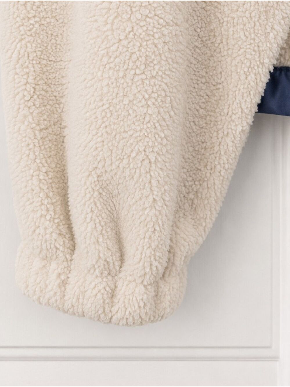 So Me Cream Blue Sherpa Pullover Hoodie Size Small - Picture 7 of 9
